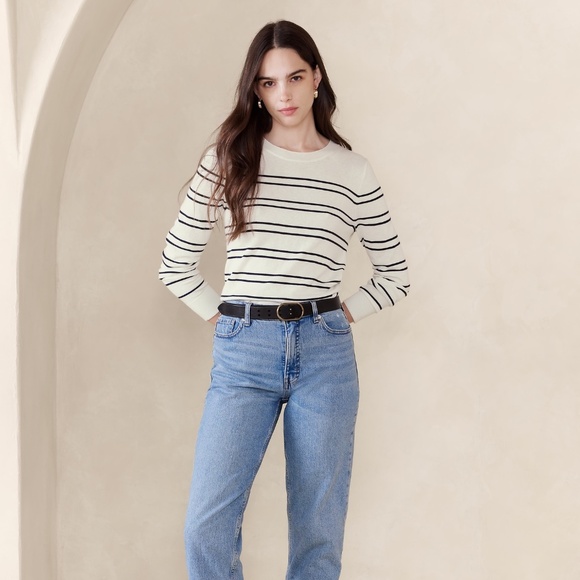 Banana Republic Factory STRIPED FOREVER SWEATER - Picture 1 of 6